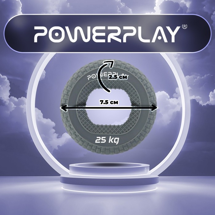 Эспандер кистевой силиконовый PowerPlay PP-4333 Hand Grip Large 25 кг. Серый