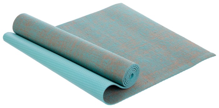 Коврик для йоги Джутовый (Yoga mat) 6мм SP-Sport FI-2441 (размер 185x62x0,6см, джут), бирюзовый