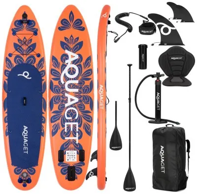 Надувная SUP доска Aquaget 350 см с веслом AQ0045 Orange/Navy Blue