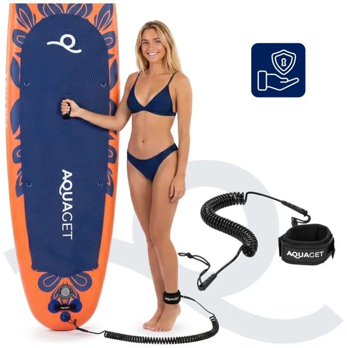 Надувная SUP доска Aquaget 350 см с веслом AQ0045 Orange/Navy Blue
