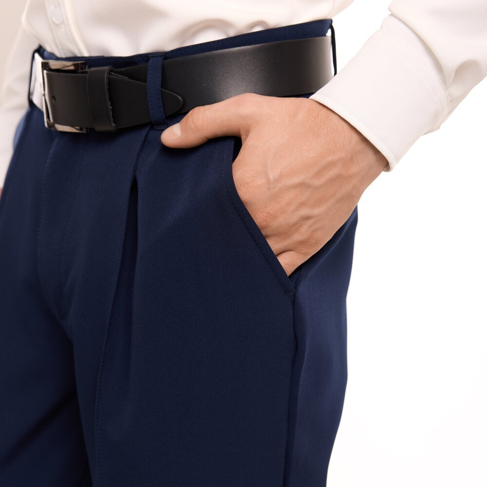 Темно-сині штани демісезонні для чоловіків. Штани Pobedov Legend сині з костюмки