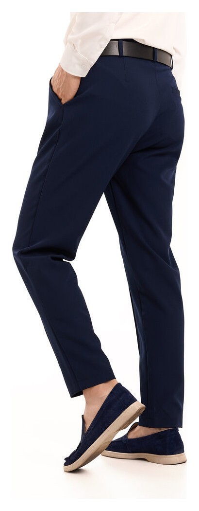 Темно-синие демисезонные штаны для мужчин. Брюки Pobedov Legend синие из костюмки