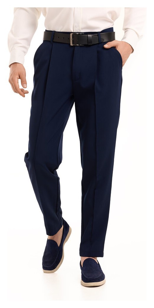 Темно-синие демисезонные штаны для мужчин. Брюки Pobedov Legend синие из костюмки