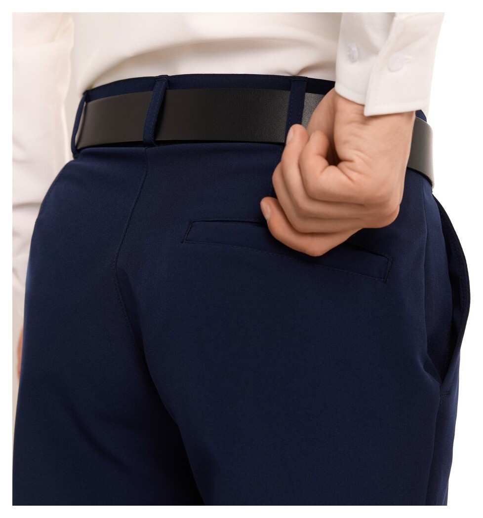 Темно-синие демисезонные штаны для мужчин. Брюки Pobedov Legend синие из костюмки