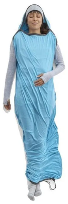 Вкладыш в спальник Sea to Summit Breeze Sleeping Bag Liner, Insect Shield - Mummy w/ Drawcord - S, Turkish Tile Blue