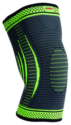 Компресійний наколінник MadMax MFA-284 3D Compressive knee support Dark grey/Neon green (1шт.) L