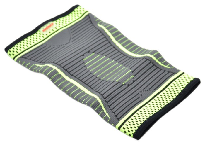 Компресійний наколінник MadMax MFA-284 3D Compressive knee support Dark grey/Neon green (1шт.) L