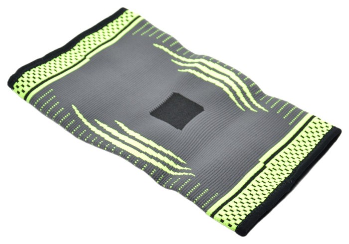 Компресійний наколінник MadMax MFA-284 3D Compressive knee support Dark grey/Neon green (1шт.) L