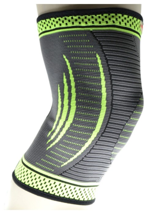 Компресійний наколінник MadMax MFA-284 3D Compressive knee support Dark grey/Neon green (1шт.) L