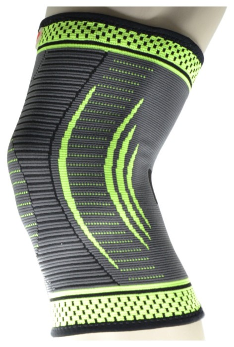 Компресійний наколінник MadMax MFA-284 3D Compressive knee support Dark grey/Neon green (1шт.) L