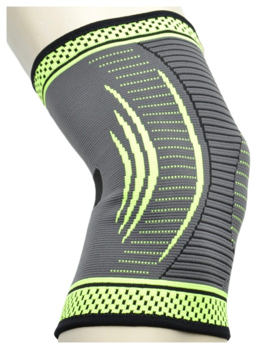 Компресійний наколінник MadMax MFA-284 3D Compressive knee support Dark grey/Neon green (1шт.) L