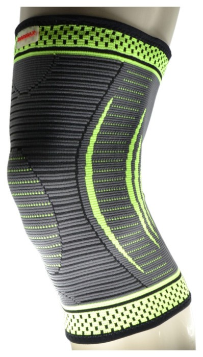 Компресійний наколінник MadMax MFA-284 3D Compressive knee support Dark grey/Neon green (1шт.) L