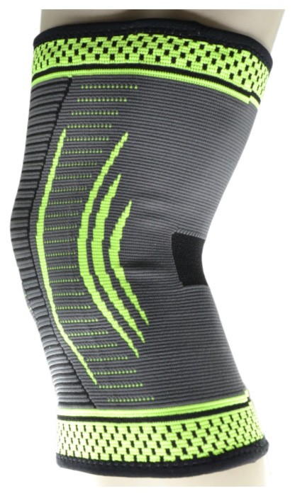 Компресійний наколінник MadMax MFA-284 3D Compressive knee support Dark grey/Neon green (1шт.) L