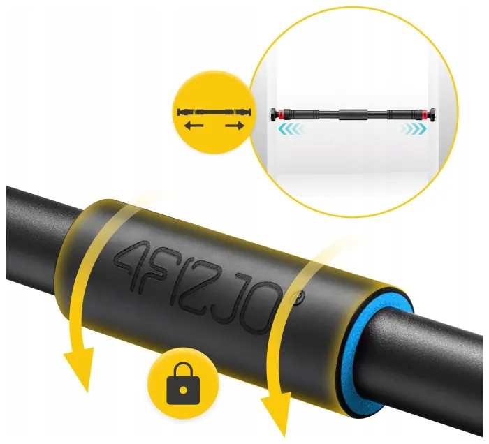 Турник раздвижной 4FIZJO 66-100 см Black/Blue (P-5907739314758)