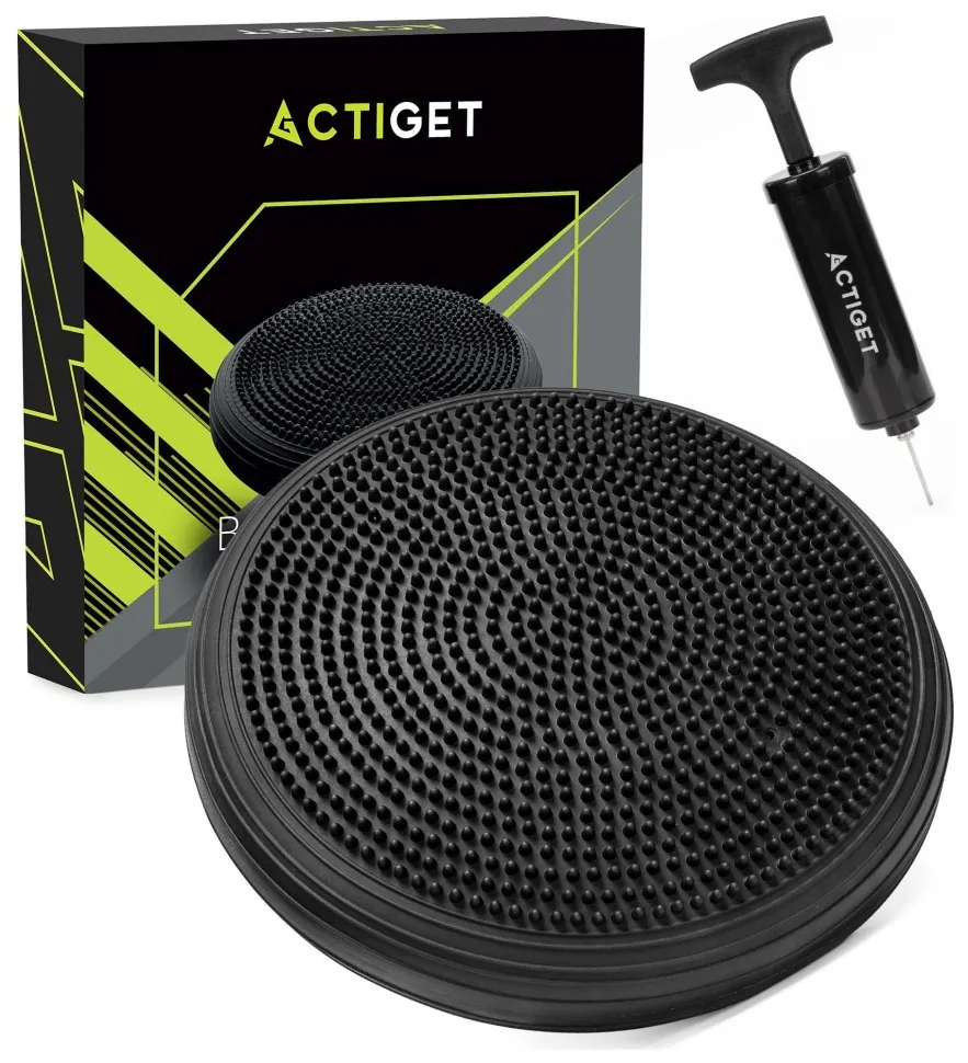 Балансувальна подушка-диск Actiget 34 см сенсомоторна, масажна ACT0116 Black (LFACT0116)