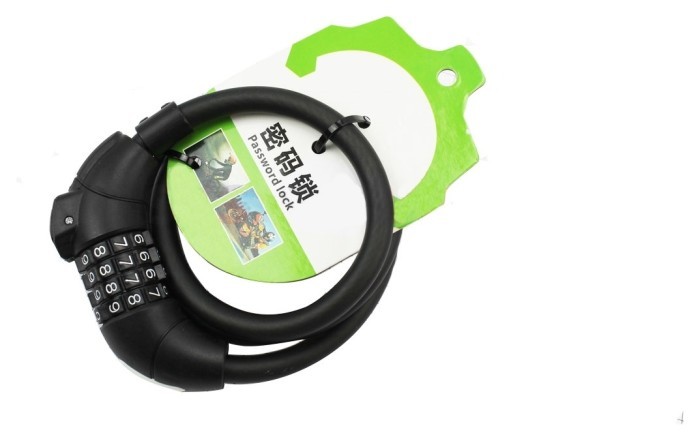 Замок SKS протиугінний тросовий 1000х12мм, 4-х значним кодом, підсвічуванням, кріп. за трубу сидіння, укр, укр