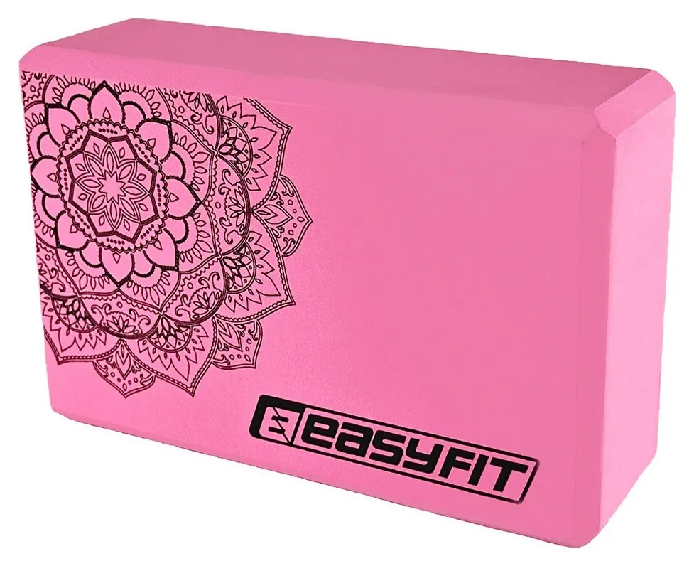 Блок для йоги EasyFit EVA з малюнком м'ятний (Рожевий)