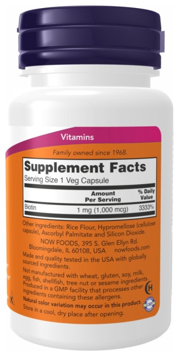 BIOTIN 1000mcg - 100 vcaps