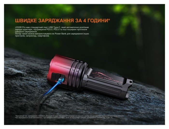Ліхтар пошуковий ручний Fenix LR35R PRO | Лімітована серія, укр, укр
