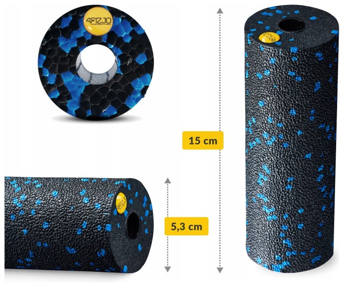 Масажний ролик 4FIZJO Mini Foam Roller 15 x 5.3 см (валик, роллер) Black/Blue (P-5907222931943)