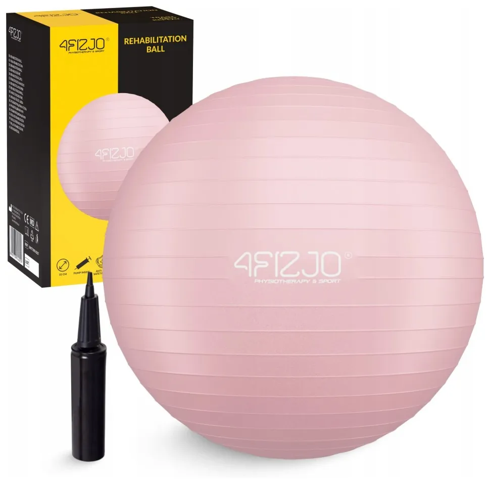 М'яч для фітнесу (фітбол) 4FIZJO 55 см Anti-Burst Pink (P-5907739316271) (LFP-5907739316271)