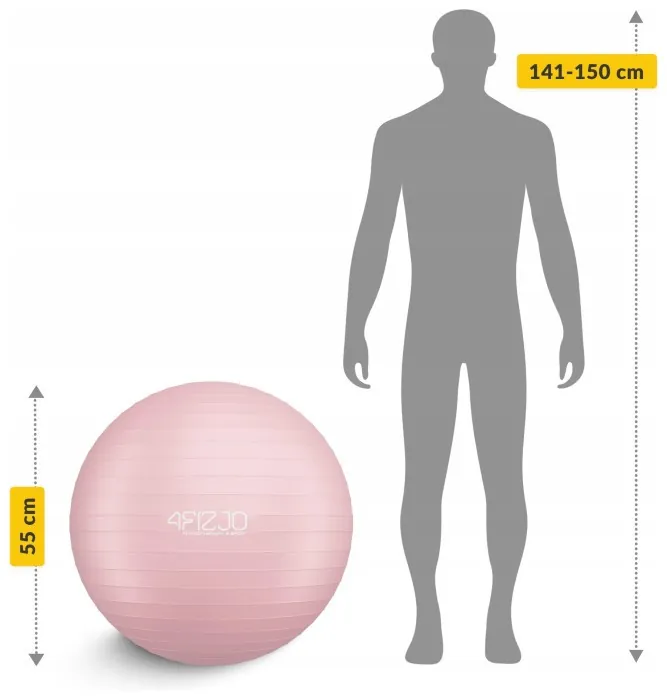 М'яч для фітнесу (фітбол) 4FIZJO 55 см Anti-Burst Pink (P-5907739316271)