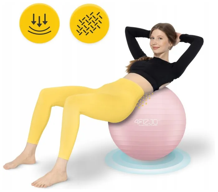М'яч для фітнесу (фітбол) 4FIZJO 55 см Anti-Burst Pink (P-5907739316271)