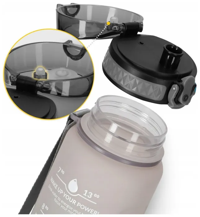 Бутылка для воды спортивная 4FIZJO 1000 мл Grey/Black (P-5905973400756)