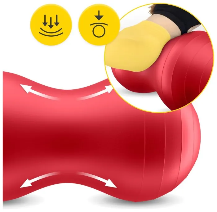 М'яч для фітнесу (арахіс) 4FIZJO Air Ball Peanut 45 x 90 см Anti-Burst Red (P-5907739318558)