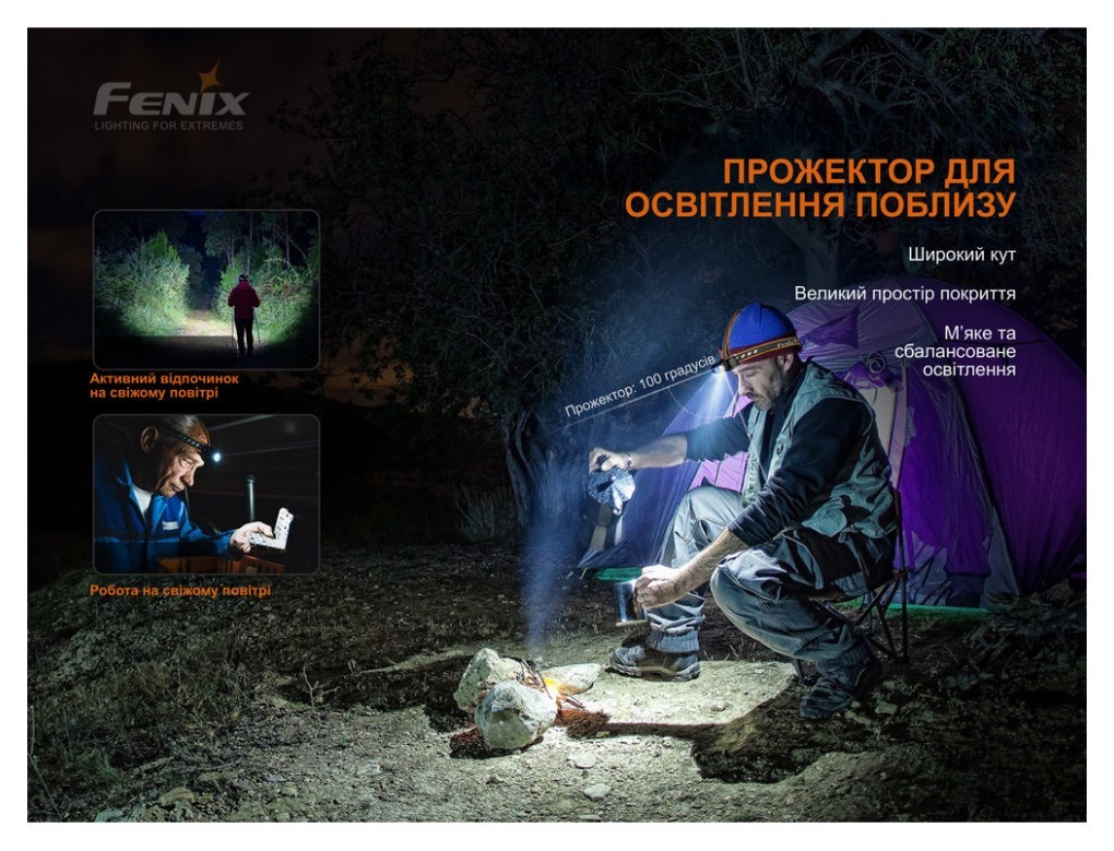 Ліхтар налобний Fenix HM60R, камуфляж | Лімітована серія, укр, укр