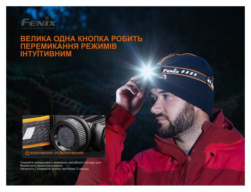 Ліхтар налобний Fenix HM60R, камуфляж | Лімітована серія, укр, укр