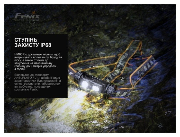 Ліхтар налобний Fenix HM60R, камуфляж | Лімітована серія, укр, укр