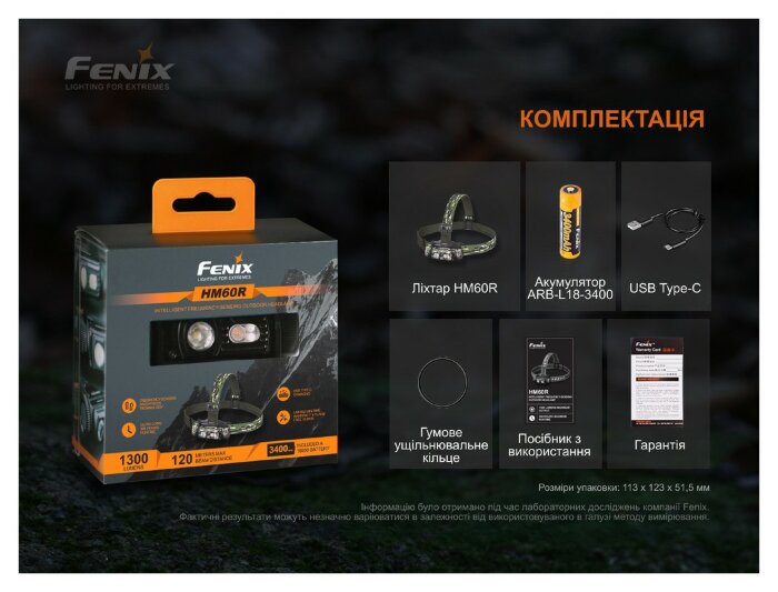 Ліхтар налобний Fenix HM60R, камуфляж | Лімітована серія, укр, укр