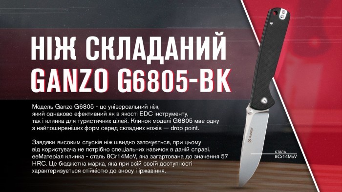 Нож складной Ganzo G6805-BK черный