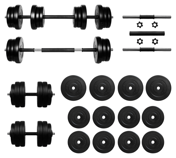 Гантелі з функцією штанги 2в1 на 42 кг RN-Sport, укр, укр