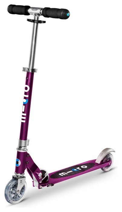 Самокат MICRO серии "Sprite" - ПУРПУРОВЫЙ МЕТАЛЛИК (сложный, до 100 kg, двухколесный)
