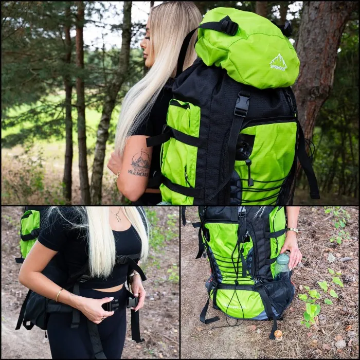 Рюкзак туристичний Springos 90 л CS0131 Black/Green