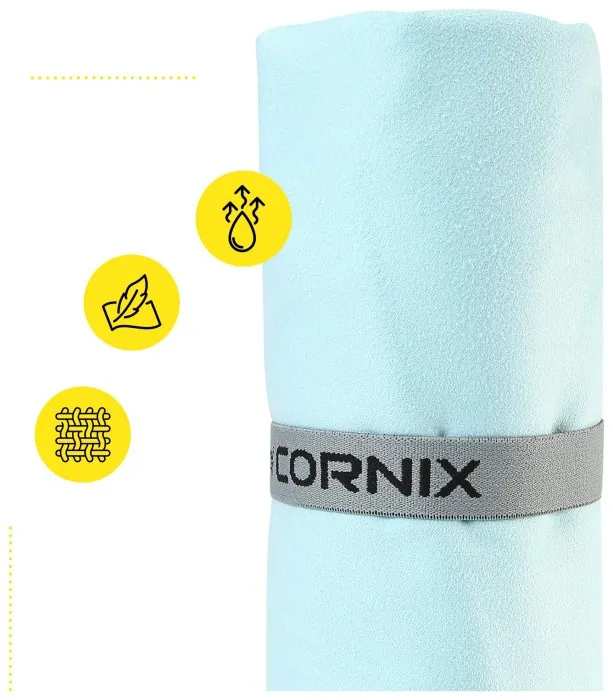 Рушник спортивний Cornix 180 x 100 см з мікрофібри XR-0560 Sky Blue