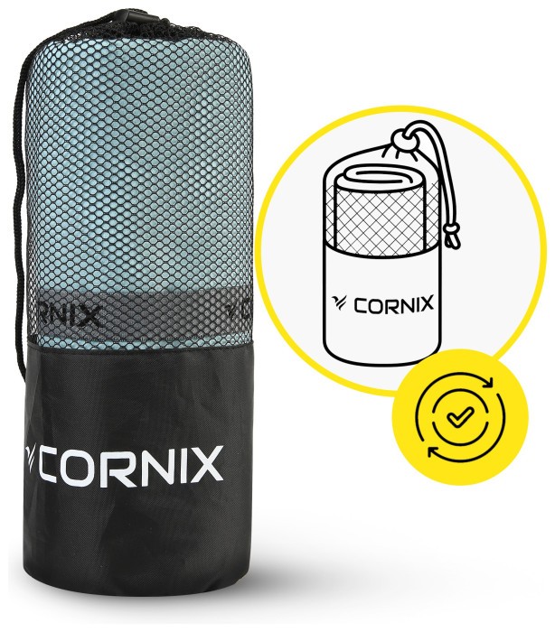 Рушник спортивний Cornix 180 x 100 см з мікрофібри XR-0560 Sky Blue