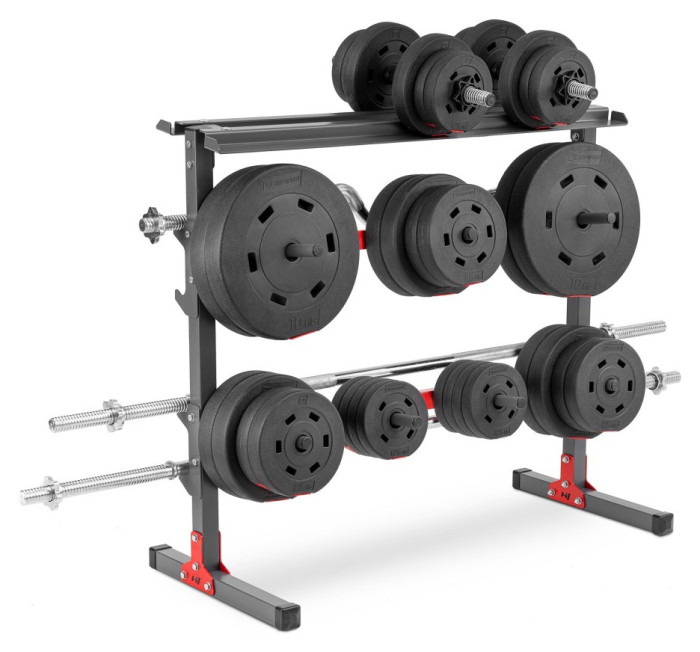 Стойки под диски, грифы и гантели HS-1007A Черный/красный