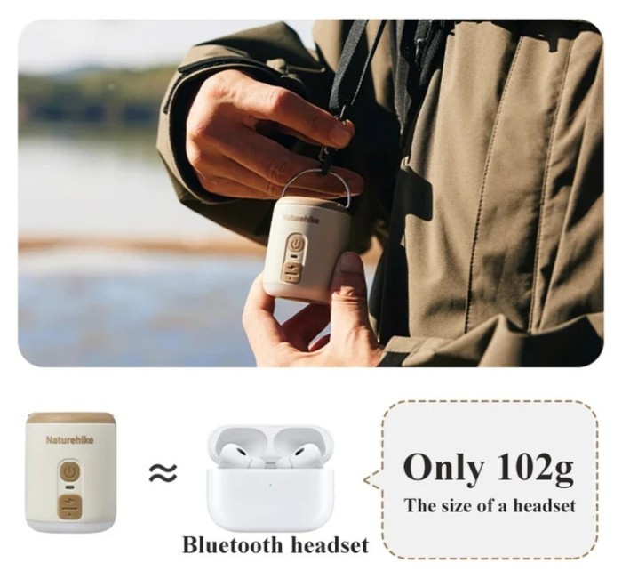 Міні насос - нічник - вентилятор Naturehike CNK2300DQ022, бежевий, укр, укр