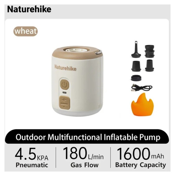 Міні насос - нічник - вентилятор Naturehike CNK2300DQ022, бежевий, укр, укр