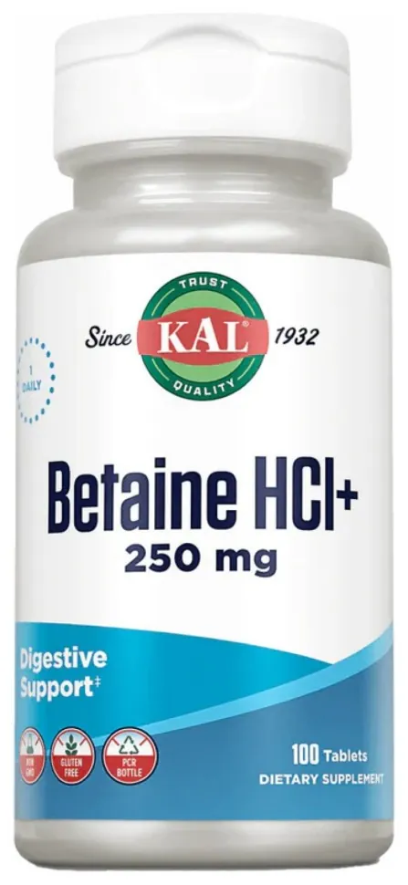 Betaine HCl Plus 250mg - 100 tabs