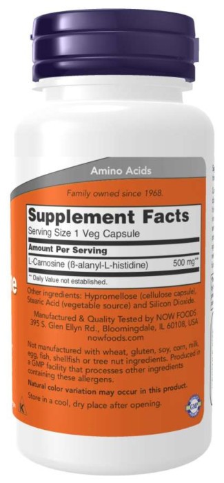 Carnosine 500mg - 100 vcaps