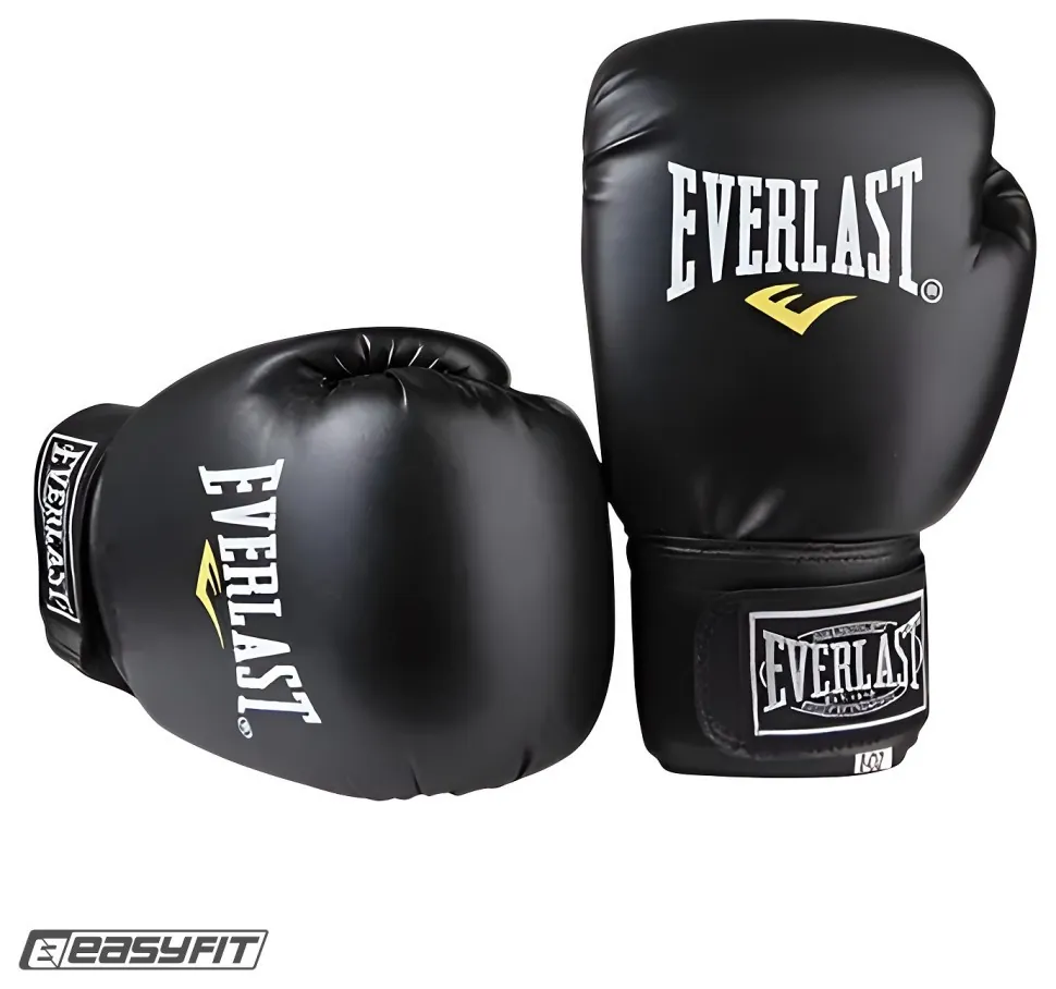 Боксерські рукавички Everlast 6 унцій (6 oz) чорні (Чорний)