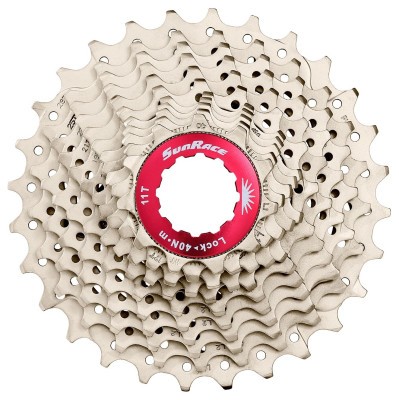 Кассета 11-k 11-28T SUN RACE RX1 алюминиевый паук, Metallic Silver