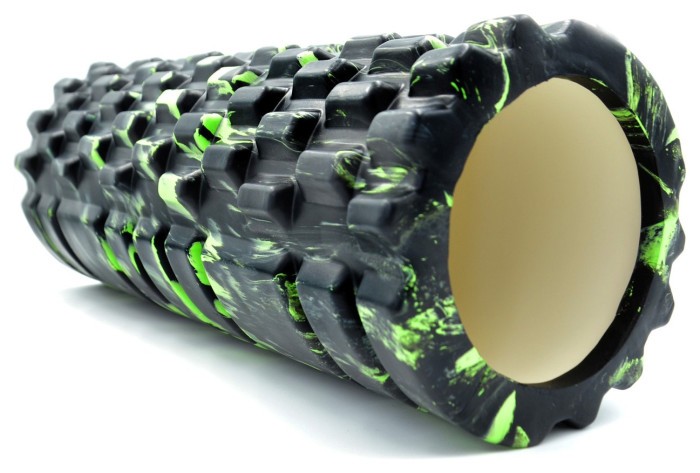 Массажний ролик (ролер) PowerPlay 4025 Massage Roller Чорно-зелений (33x14см.)