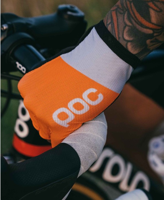 Велоперчатки POC Essential Road Mesh Short Glove, Granite Grey / Zink Orange