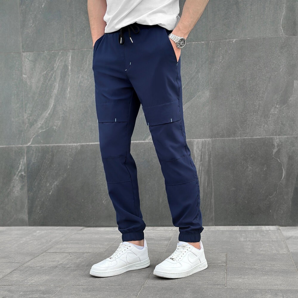 Мужские брюки джогеры с карманами синие Pobedov Vershyna