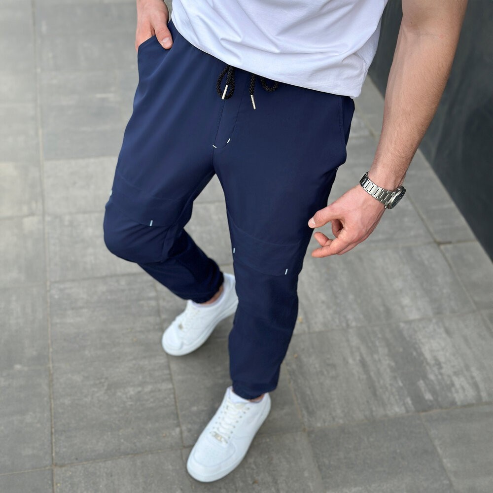 Мужские брюки джогеры с карманами синие Pobedov Vershyna
